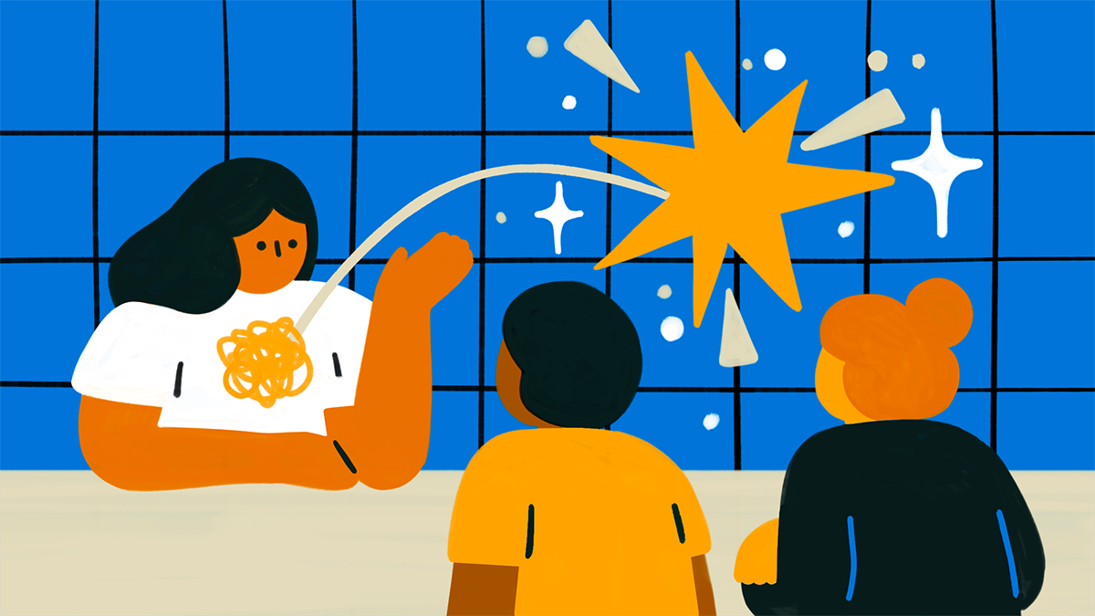 cartoon of manager with employees